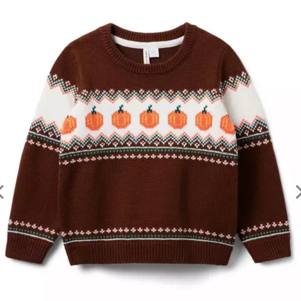 Janie and Jack The Pumpkin Fair Isle Sweater